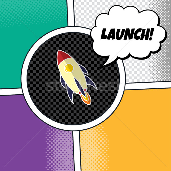 rocket ship launch theme vector art illustration Stock photo © vector1st