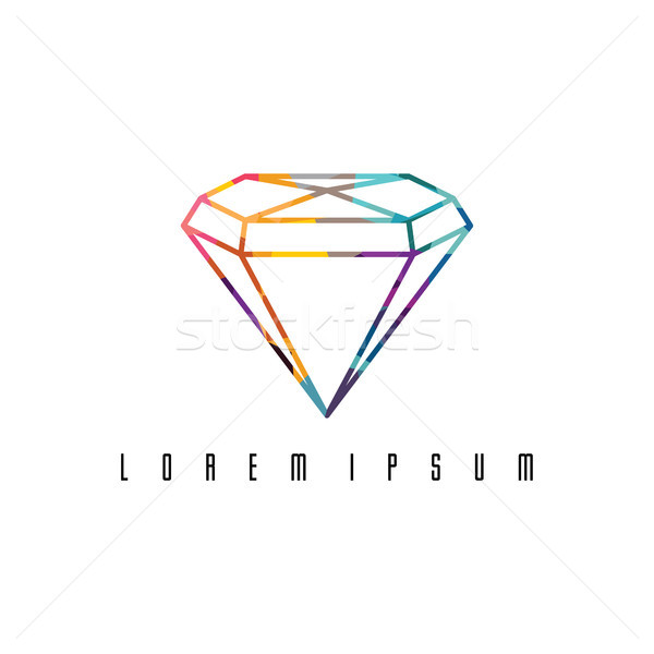 Zdjęcia stock: Streszczenie · kolorowy · trójkąt · geometryczne · diament · biżuteria