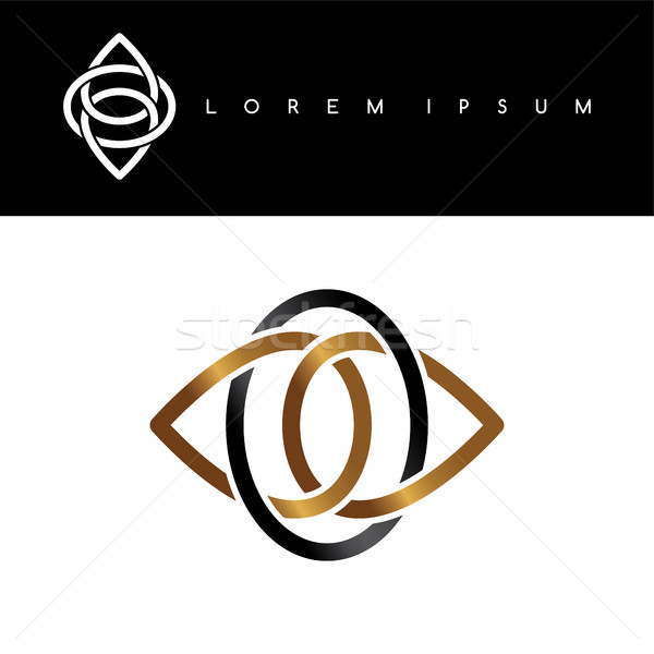 Floral ouro preto abstrato logotipo Foto stock © vector1st