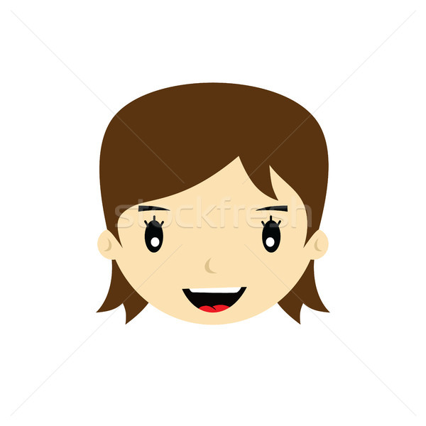 cartoon face expression female woman girl vector art Stock photo © vector1st