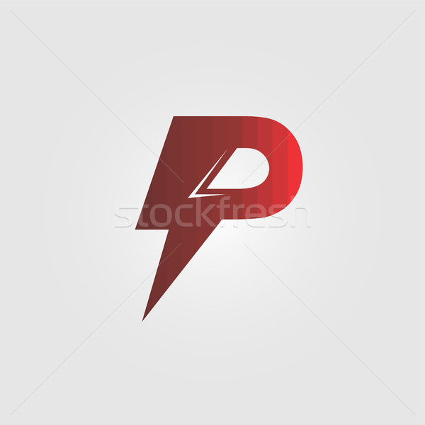 alphabet letter p thunder theme sign symbol Stock photo © vector1st