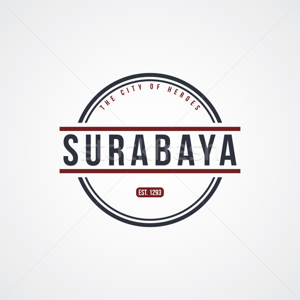 surabaya badge indonesia label theme Stock photo © vector1st