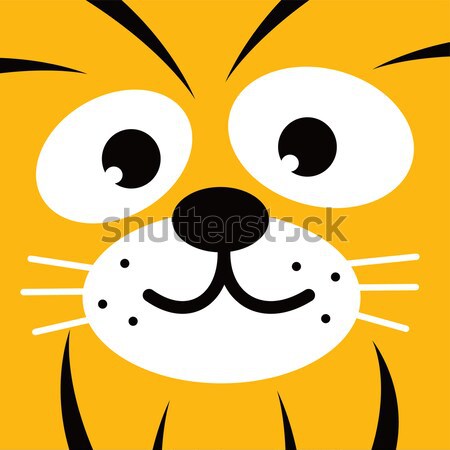 square leopard face icon button Stock photo © vector1st