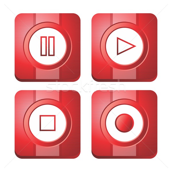 media button Stock photo © vector1st