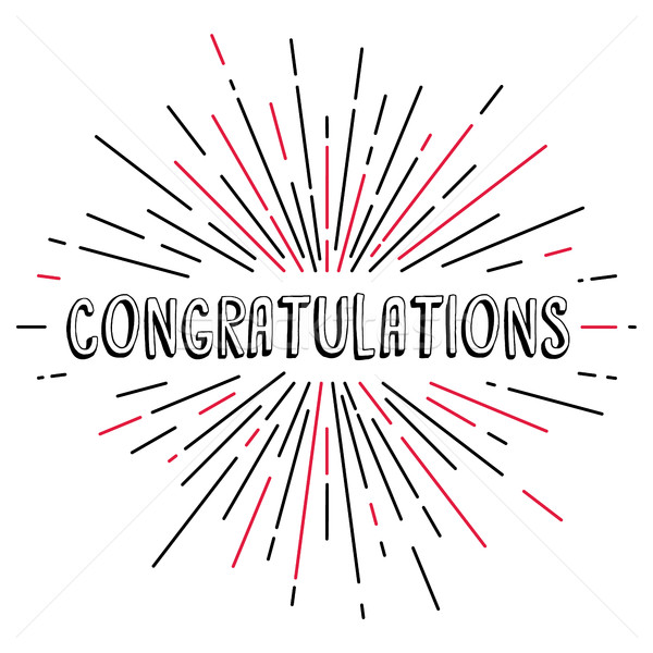 congratulations greetings sunrays retro theme Stock photo © vector1st