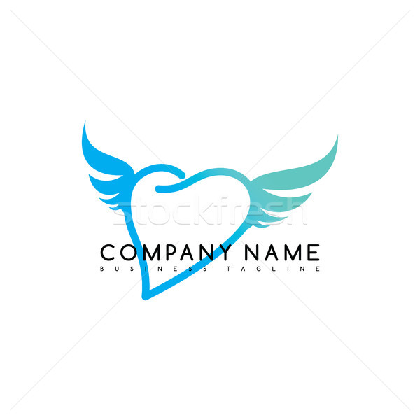 romance heart wing brand company template logo logotype vector art Stock photo © vector1st