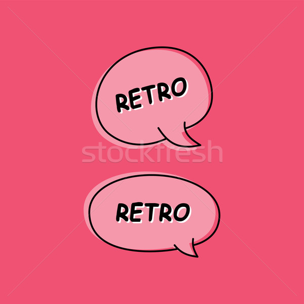 Retro bolla discorso vettore arte illustrazione Foto d'archivio © vector1st
