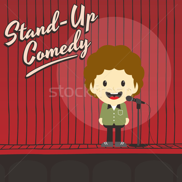 male stand up comedian cartoon character Stock photo © vector1st
