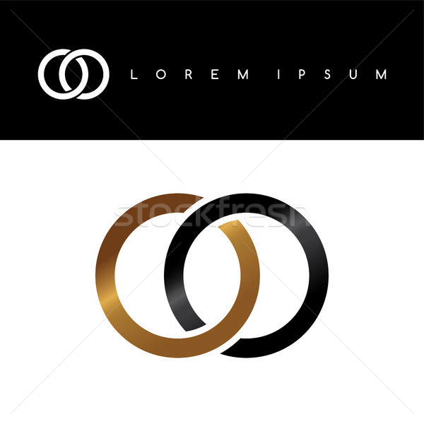 two circle overlapped linked logo logotype Stock photo © vector1st