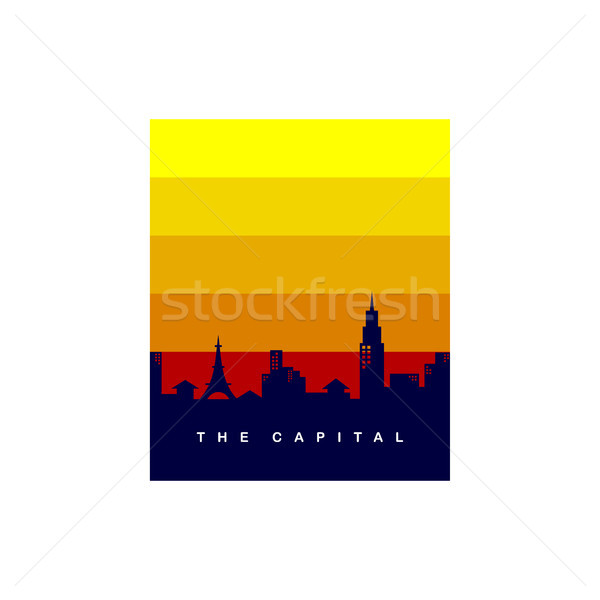Nagy város ingatlan telek logo sablon Stock fotó © vector1st