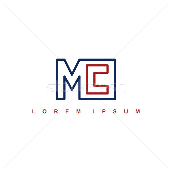 mc alphabet letter art theme logo logotype Stock photo © vector1st
