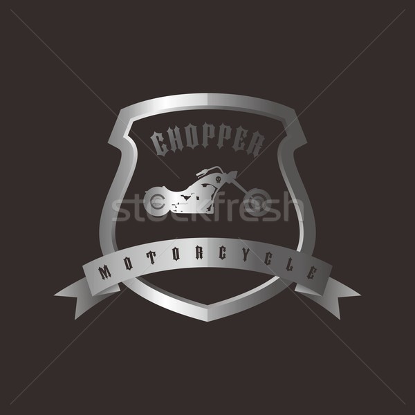 Stock photo: shiny silver shield chopper motorcycle
