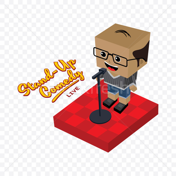 stand up comedy isometric block cartoon Stock photo © vector1st
