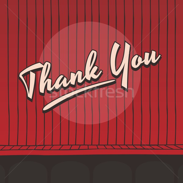 thank you live stage red curtain Stock photo © vector1st