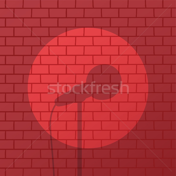 Vermelho tijolo holofote suporte para cima comédia Foto stock © vector1st