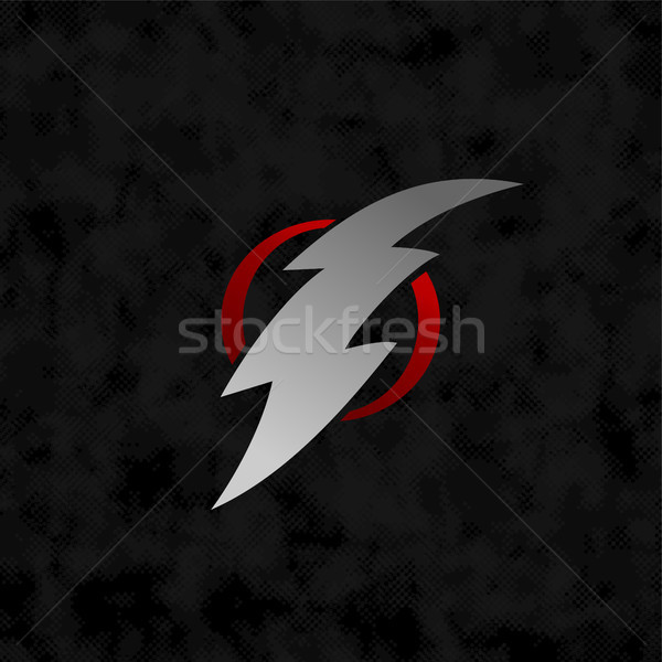 雷聲 閃電 簽署 符號 紅色 商業照片 © vector1st