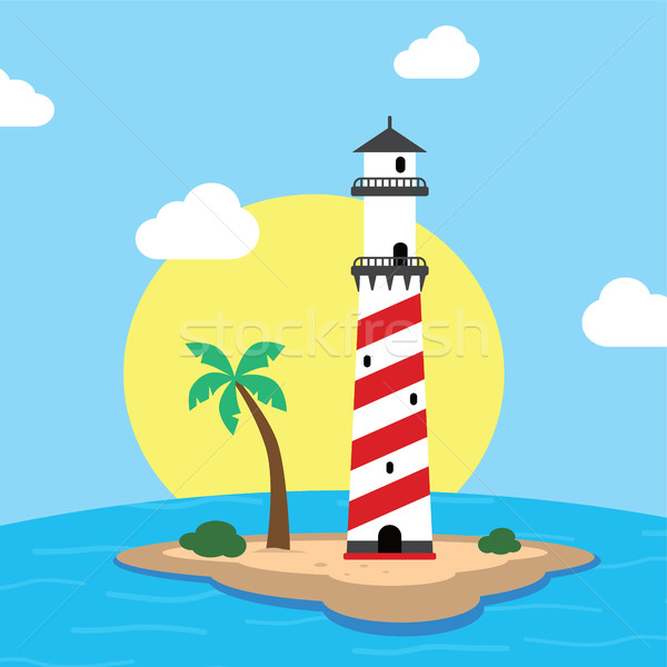 beach lighthouse seashore view Stock photo © vector1st