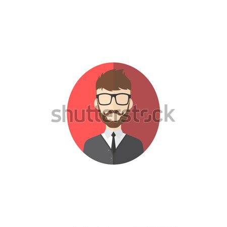 Mann Hipster Avatar Benutzer Bild Zeichentrickfigur Stock foto © vector1st