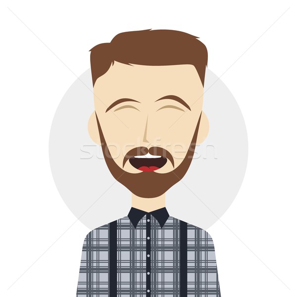 Funny lachen guy männlich ausgelassen Zeichentrickfigur Stock foto © vector1st