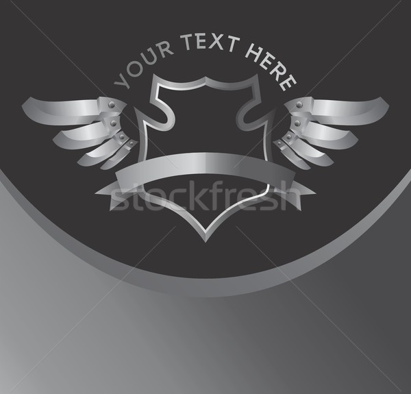 silver shield and wing art Stock photo © vector1st