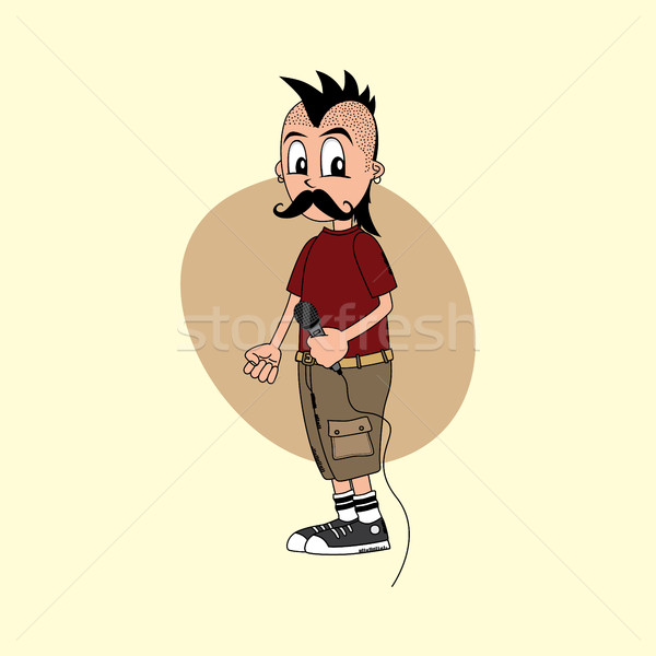 male cartoon character singer music band Stock photo © vector1st