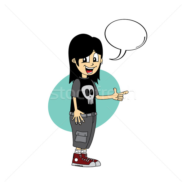 male cartoon character caption speech bubble Stock photo © vector1st