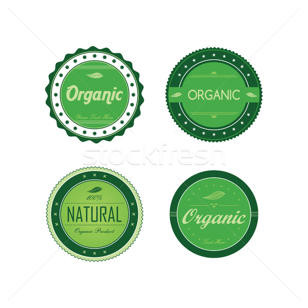fresh eco friendly green theme label set Stock photo © vector1st