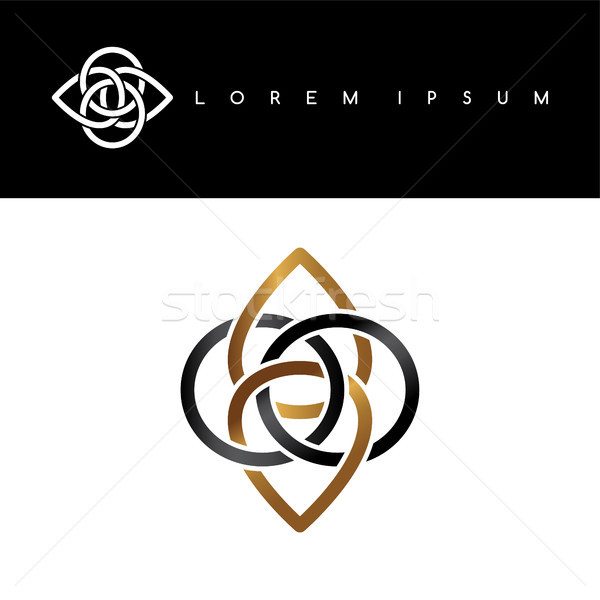 Floral oro negro resumen logo Foto stock © vector1st