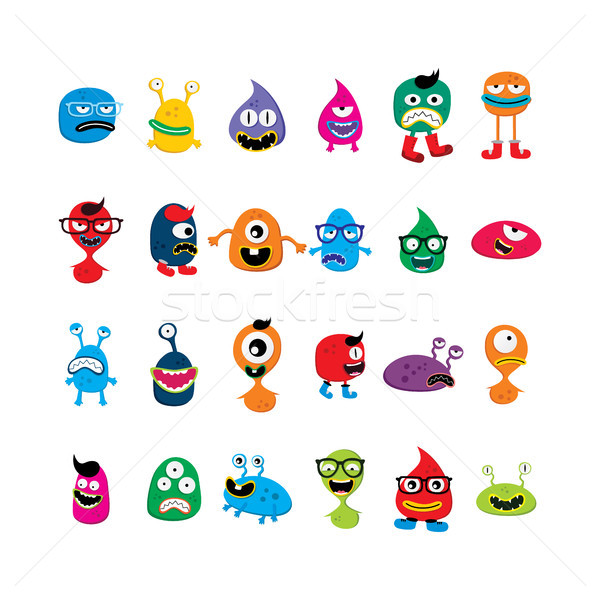 cute adorable ugly scary funny mascot monster set Stock photo © vector1st