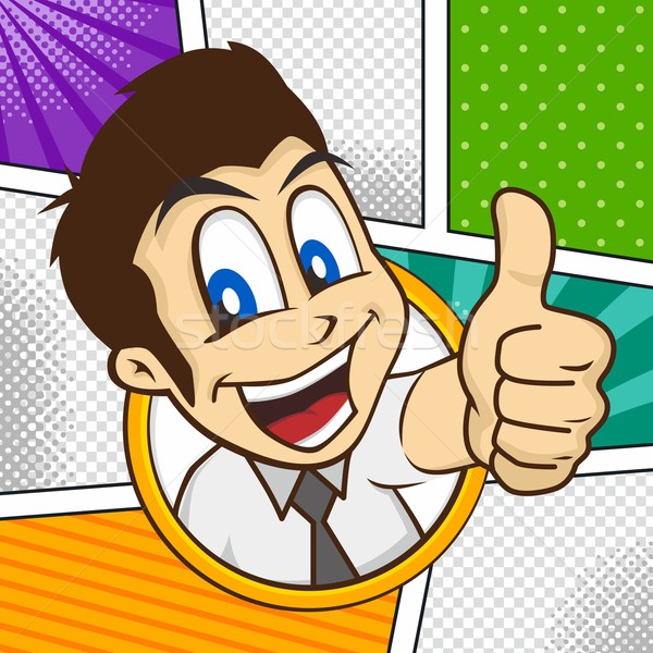 cartoon guy thumbs up Stock photo © vector1st