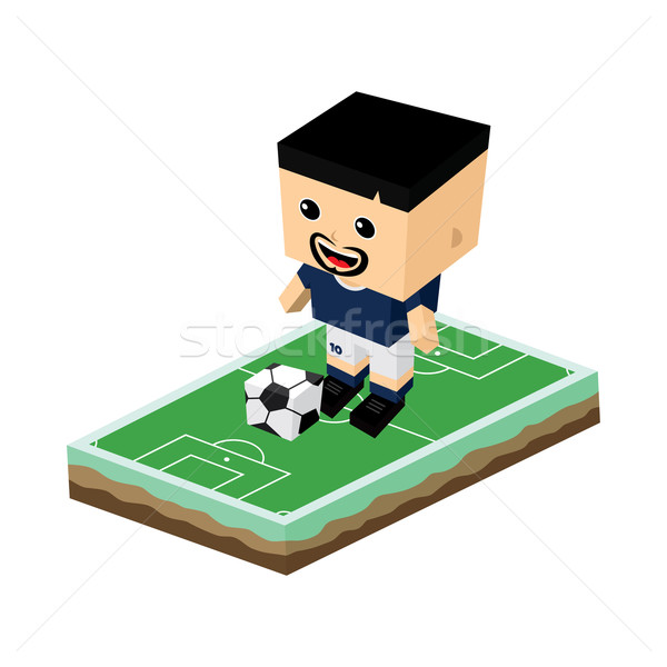 Foto stock: Cartoon · futbolista · vector · arte · ilustración