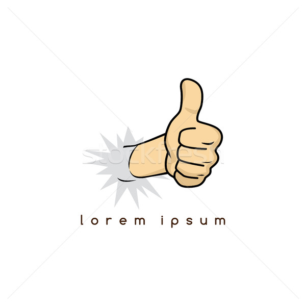thumb up hand sign gesture cartoon theme Stock photo © vector1st