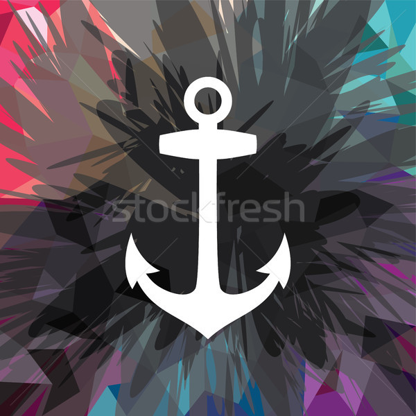 Streszczenie kolorowy kotwica morski tekstury niebieski Zdjęcia stock © vector1st