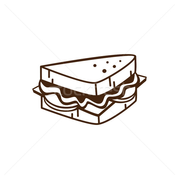 delicious yummy sandwich for breakfast cartoon theme vector Stock photo © vector1st
