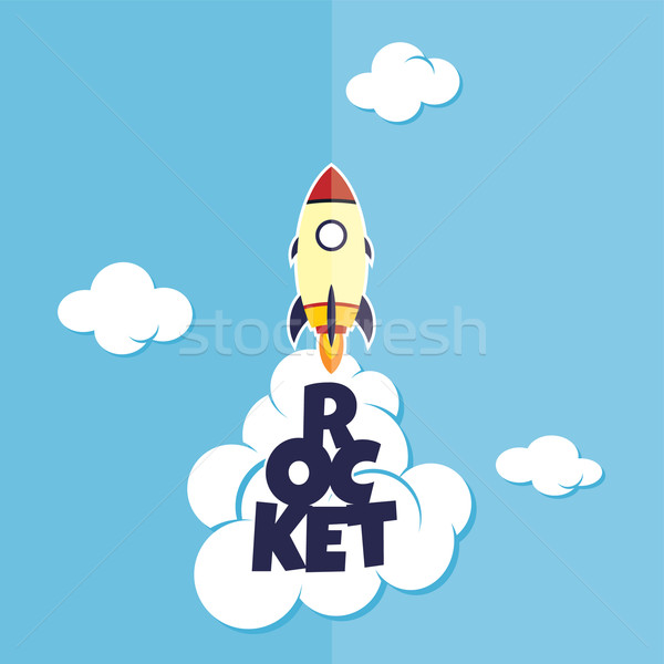 Raket schip vector kunst illustratie Stockfoto © vector1st