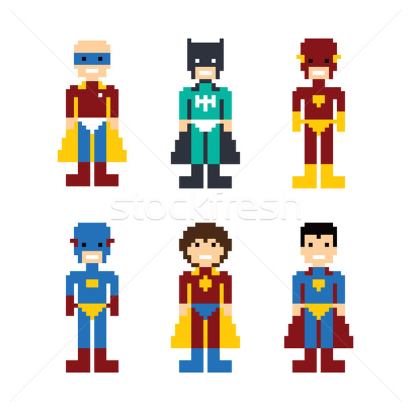 pixel people superhero avatar Stock photo © vector1st