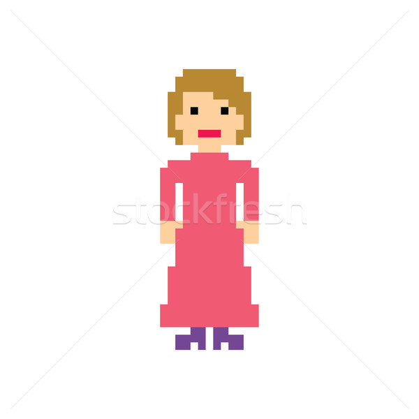 Pixeli oameni femeie avatar vector artă Imagine de stoc © vector1st