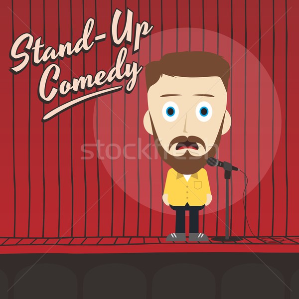Hilarisch vent stand omhoog komiek cartoon Stockfoto © vector1st