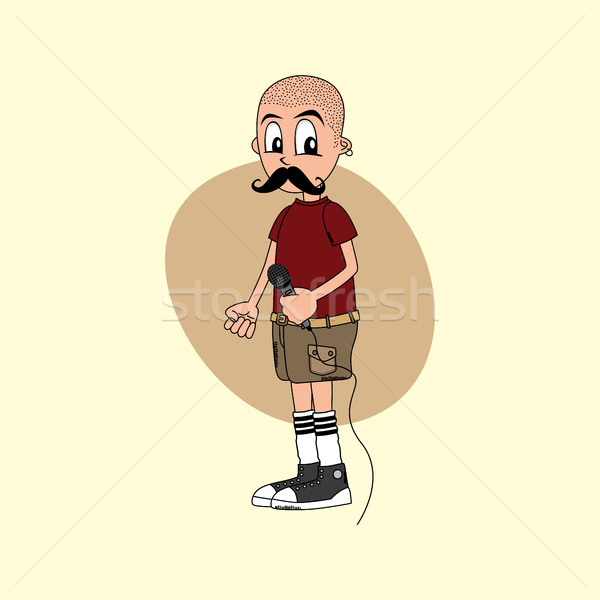 male cartoon character singer music band Stock photo © vector1st