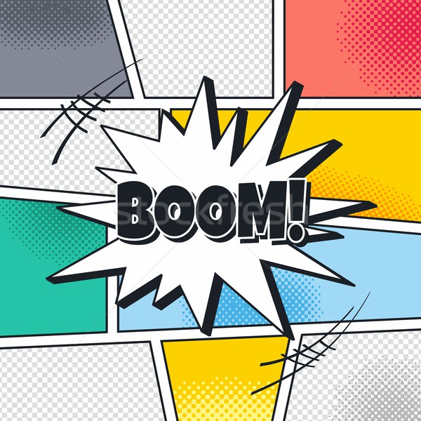 Cartoon komiks szablon półtonów sztuki wektora Zdjęcia stock © vector1st