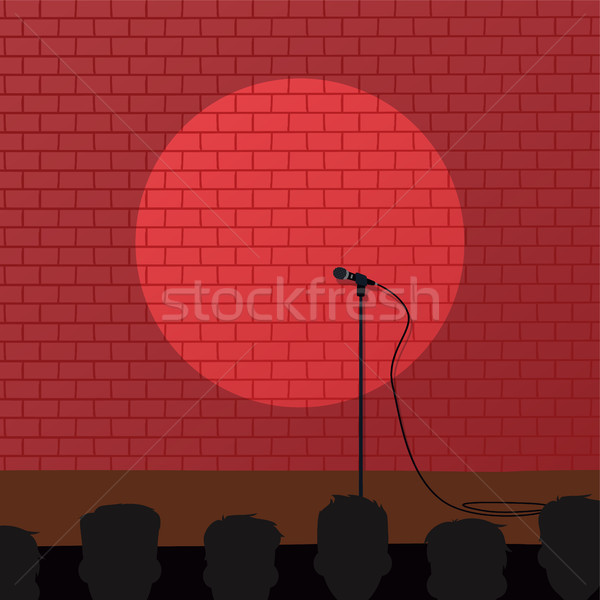 紅色 磚 站 上 喜劇 漫畫 商業照片 © vector1st