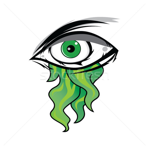 Tous oeil vert flamme vecteur art [[stock_photo]] © vector1st