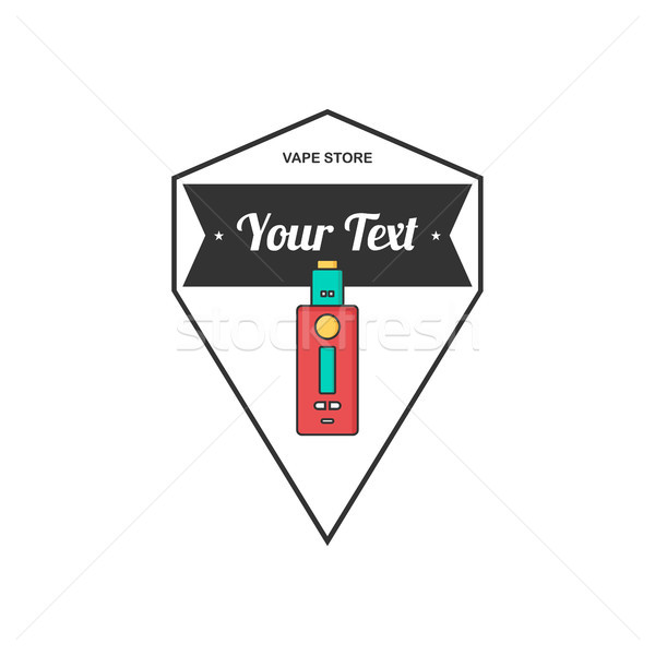 retro color badge theme electric cigarette mod - vaporizer vector Stock photo © vector1st