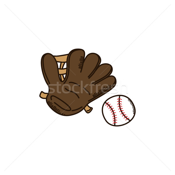 Beyzbol eldiveni lig spor vektör sanat örnek Stok fotoğraf © vector1st