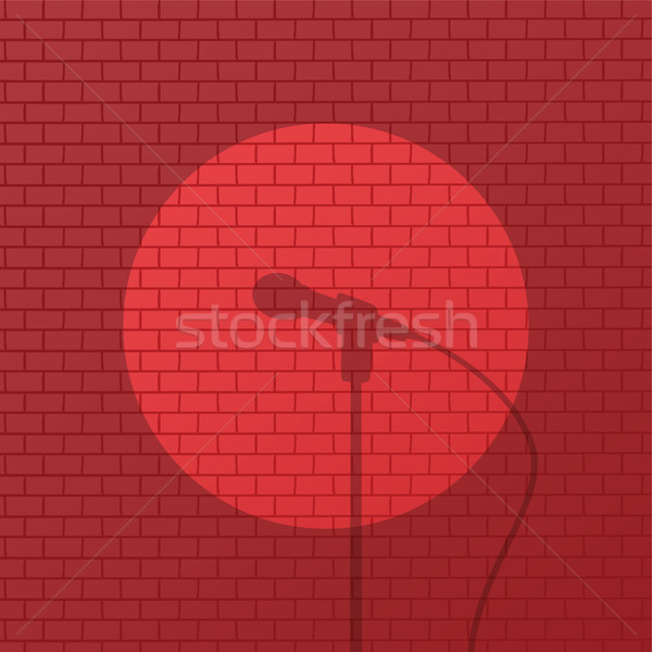 Piros tégla áll felfelé vígjáték rajz Stock fotó © vector1st