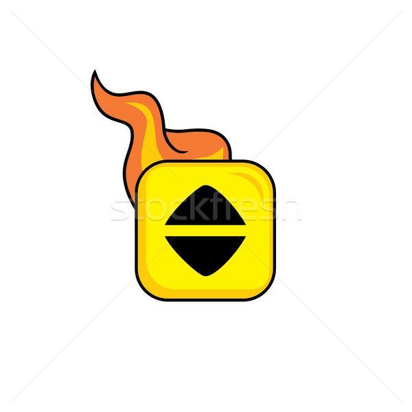 Chaud flamme icône bouton vecteur art [[stock_photo]] © vector1st