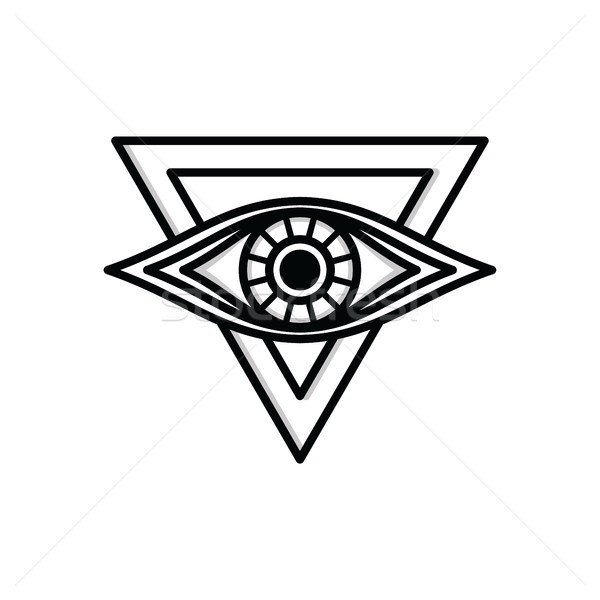 Egy szem felirat szimbólum logo logotípus Stock fotó © vector1st