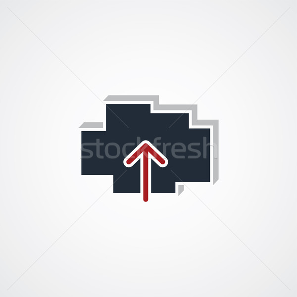 cloud upload sign theme Stock photo © vector1st
