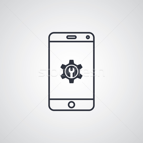 mobile phone cog setting icon theme Stock photo © vector1st