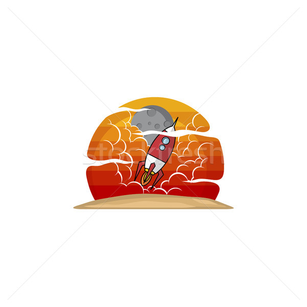 Uzay roket vektör sanat güneş Stok fotoğraf © vector1st